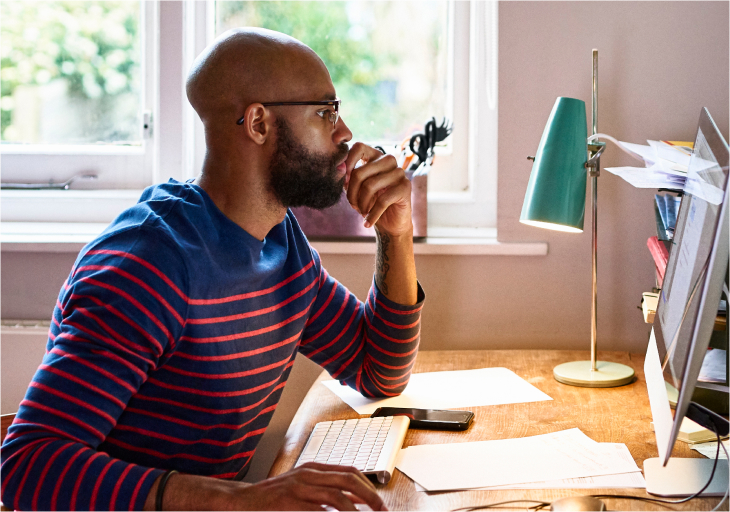 A man working on laptop